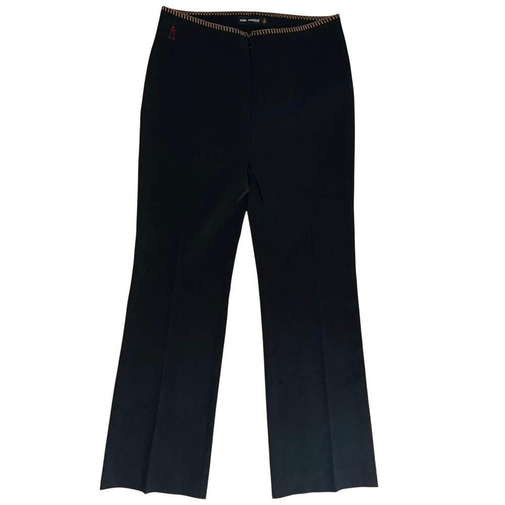 Cop Copine Paris black dress pants trousers side stitching size small flare